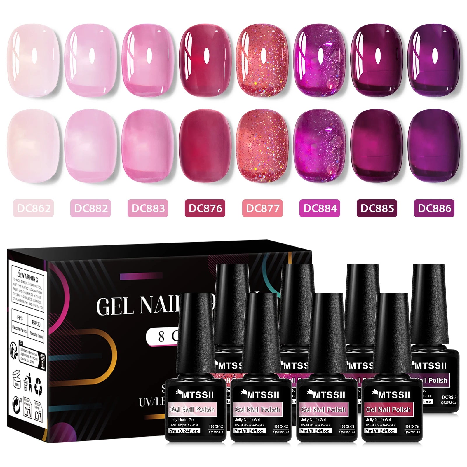 8PCS Nude Jelly Gel Nail Polish Set