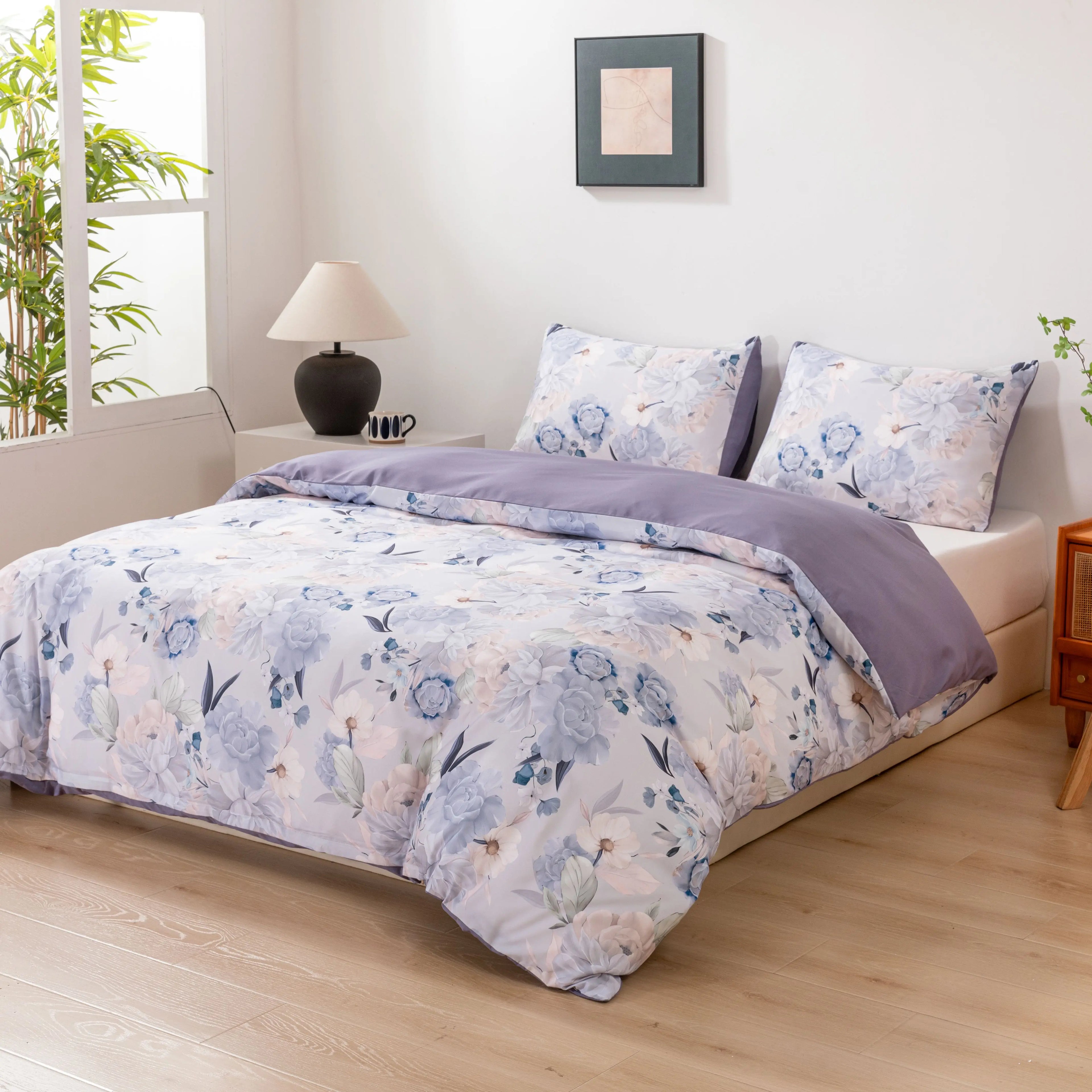 Queen Size Rainforest Botanical Duvet Cover Set – 3-Piece Super Soft & Breathable Bedding