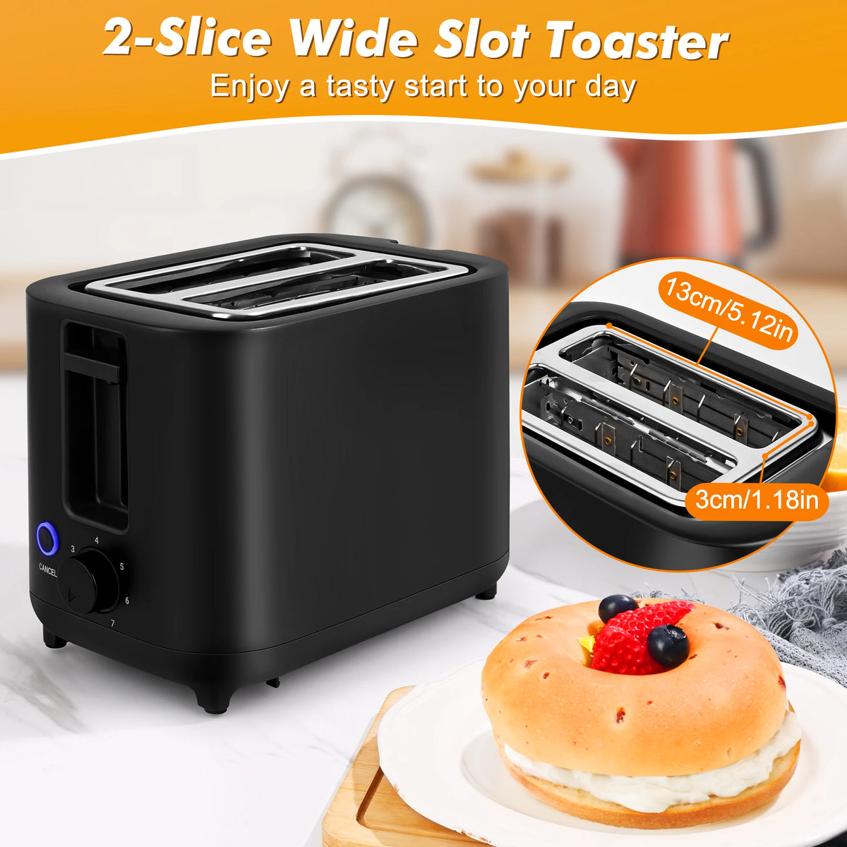Compact 700W Electric Toaster