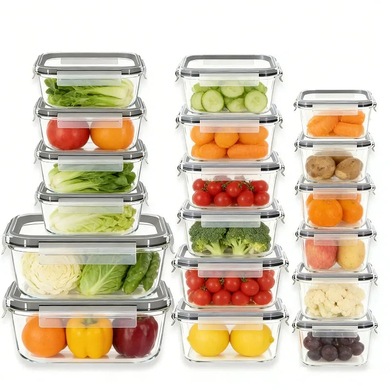 18-Pack Glass Airtight & Leakproof Food Storage Containers