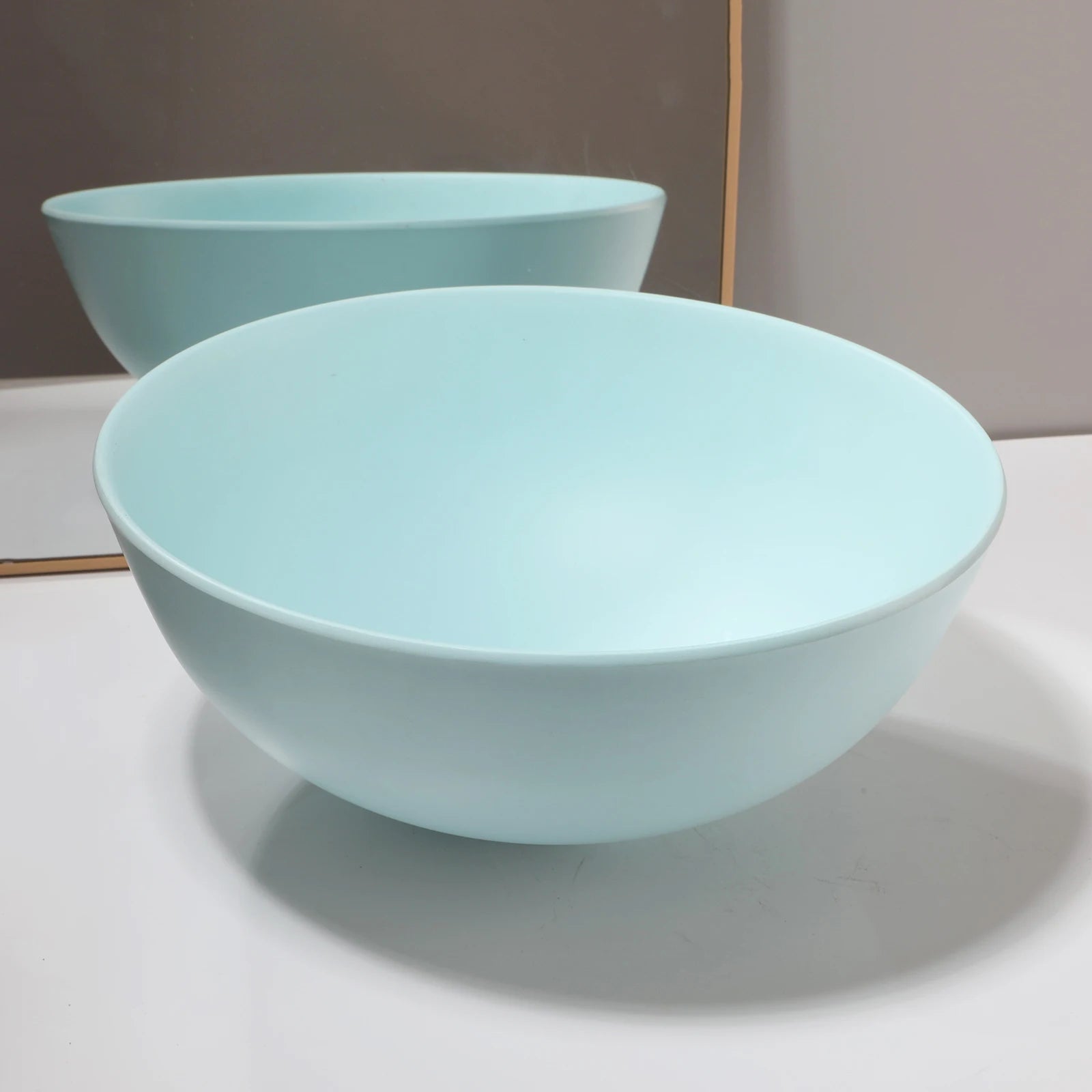 13" Round Stone Resin Vessel Sink with Drain Combo – Above Counter