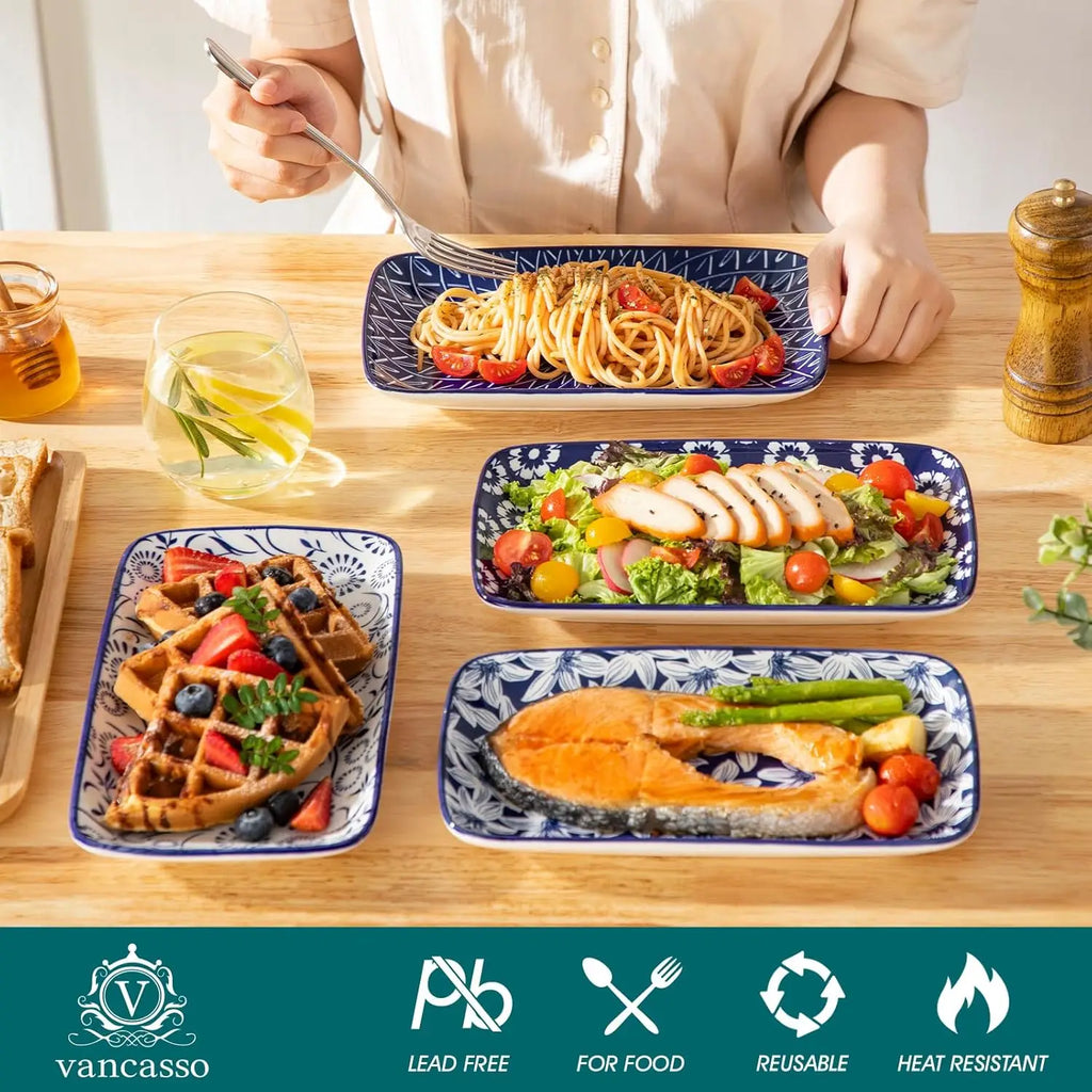 9.5-Inch Rectangular Dinner Plates – Set of 6
