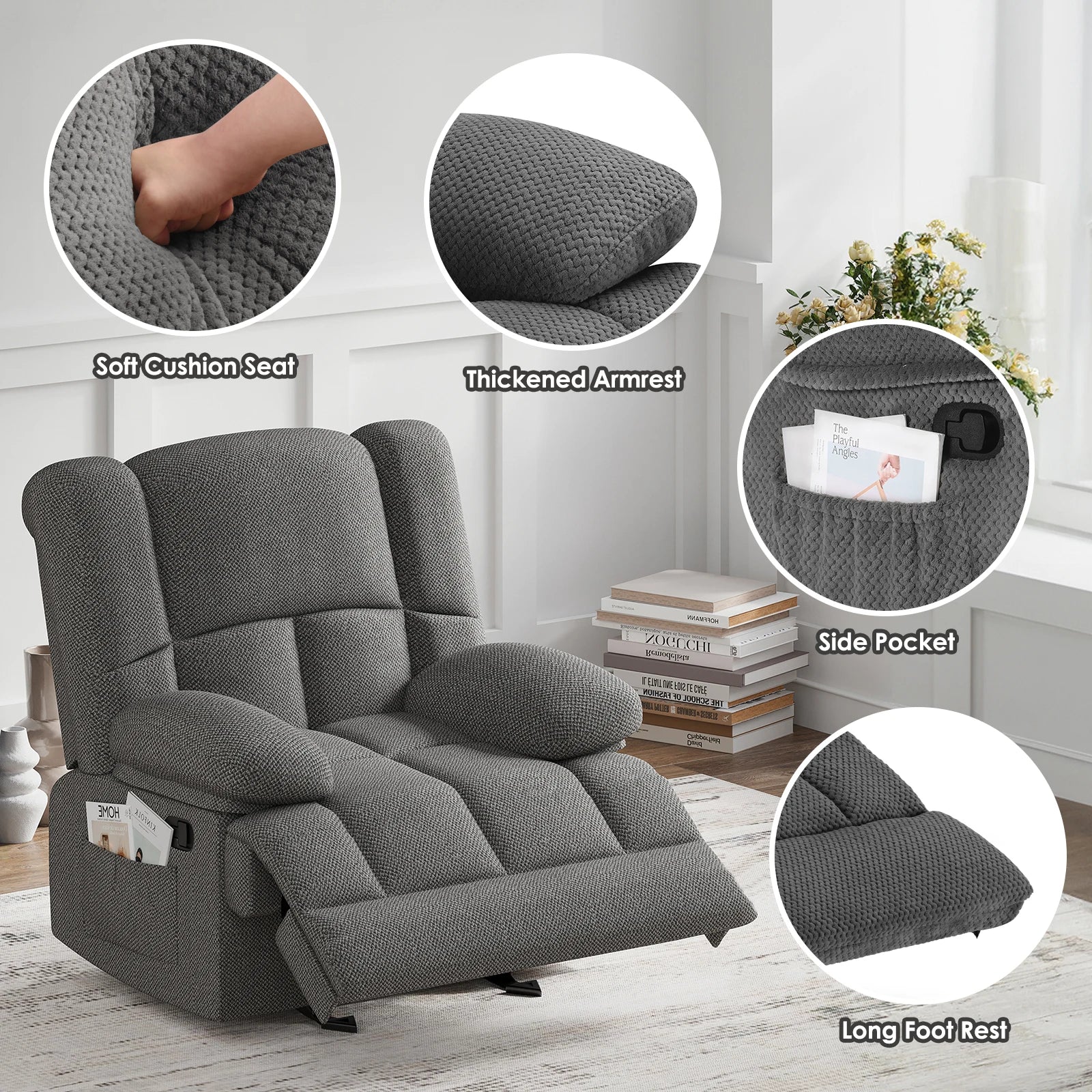 Oversized Rocker Recliner Chair – Extra-Wide