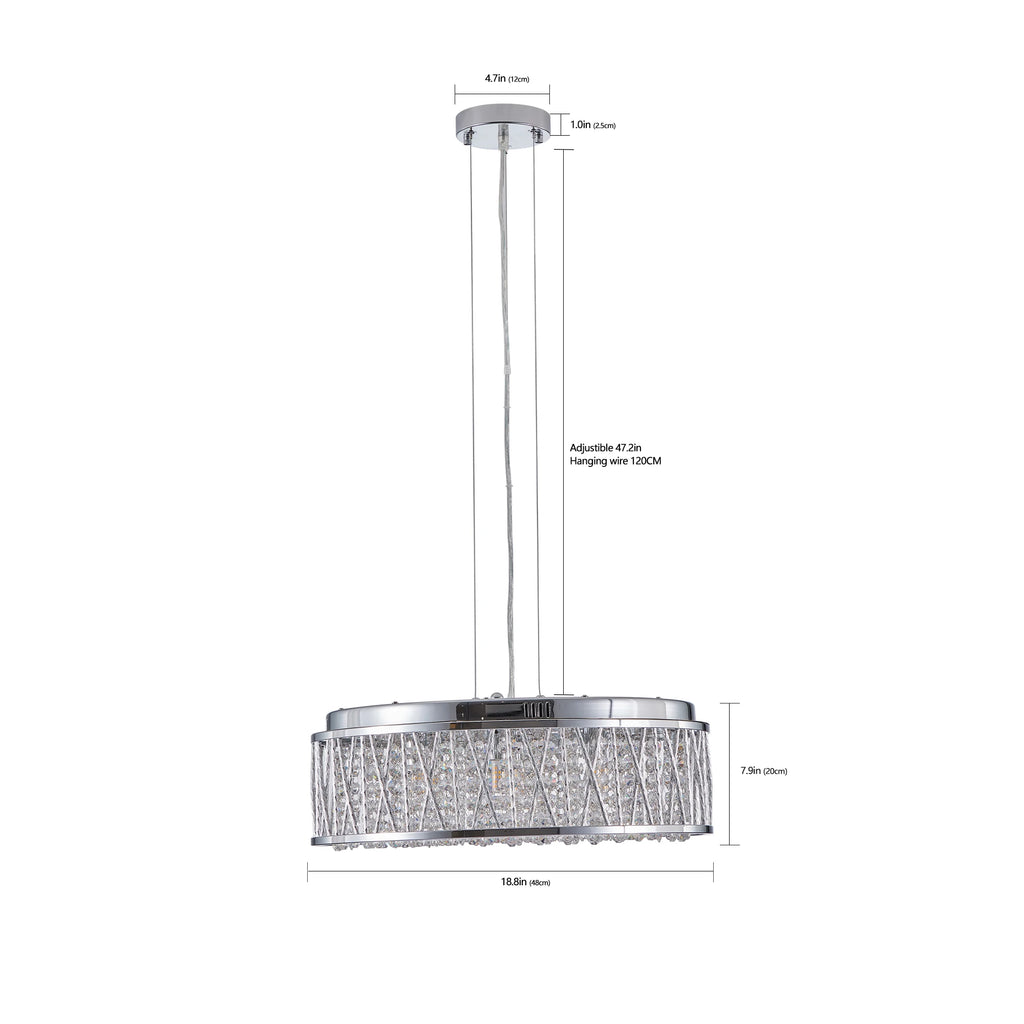Crystal Chandelier Flush Mount Ceiling Light