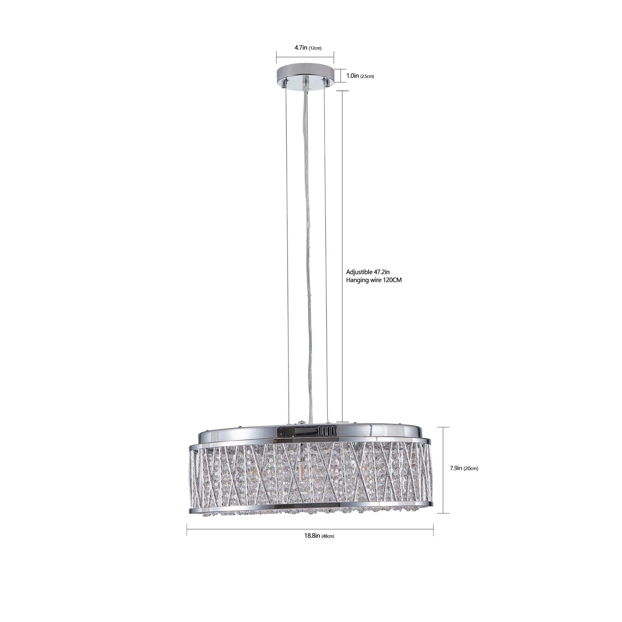 Crystal Chandelier Flush Mount Ceiling Light