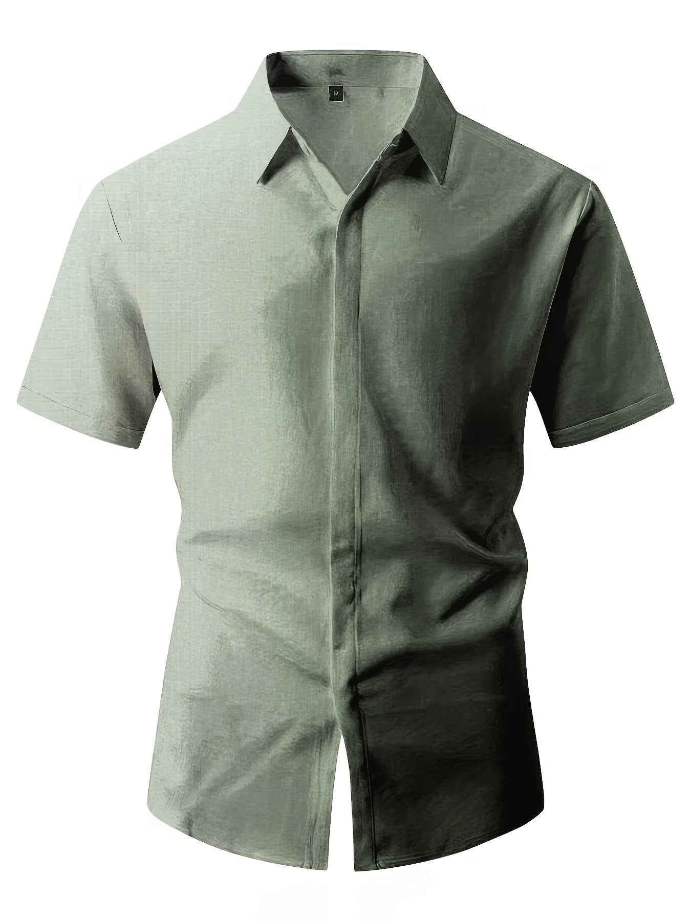 Men's Double Front Hemp Cardigan Lapel Short Sleeve Shirt – High Quality