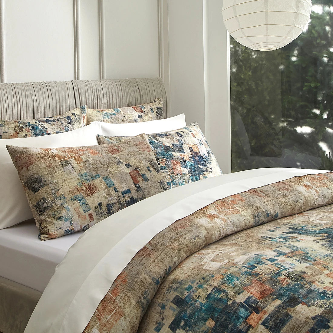 Blue Bohemian Country Floral Patchwork Quilt Bedding Set