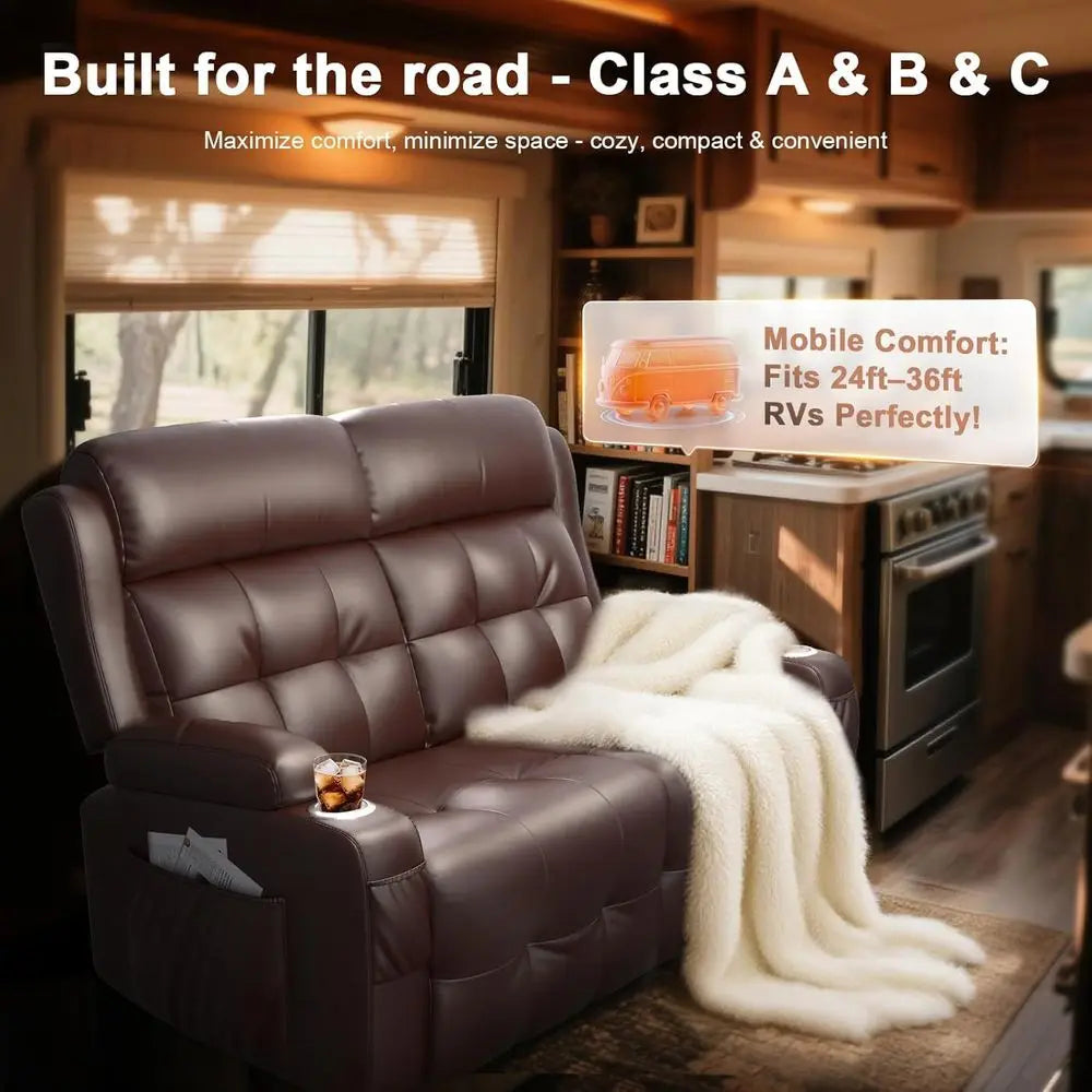 Loveseat Recliner Sofa with USB-A & USB-C Charging Station