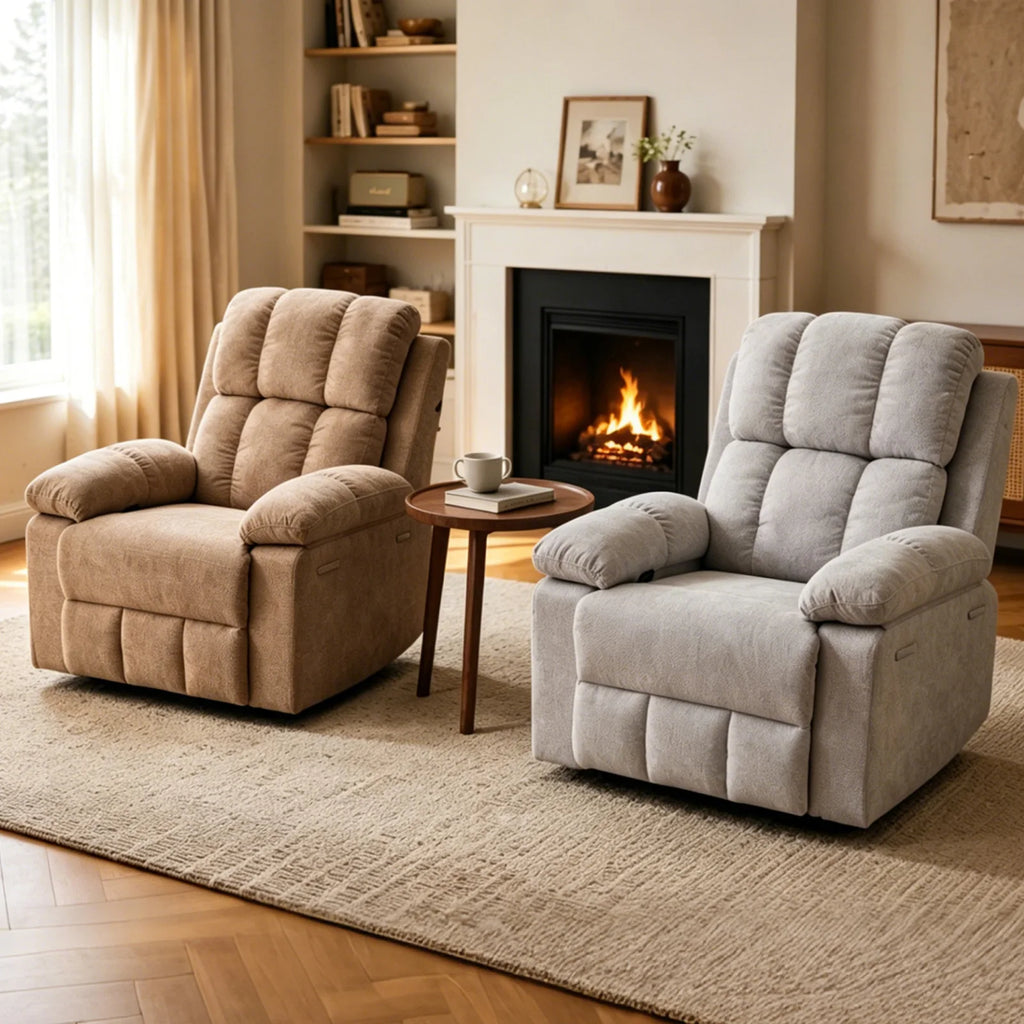 Modern Chenille Rocking Recliner Chair