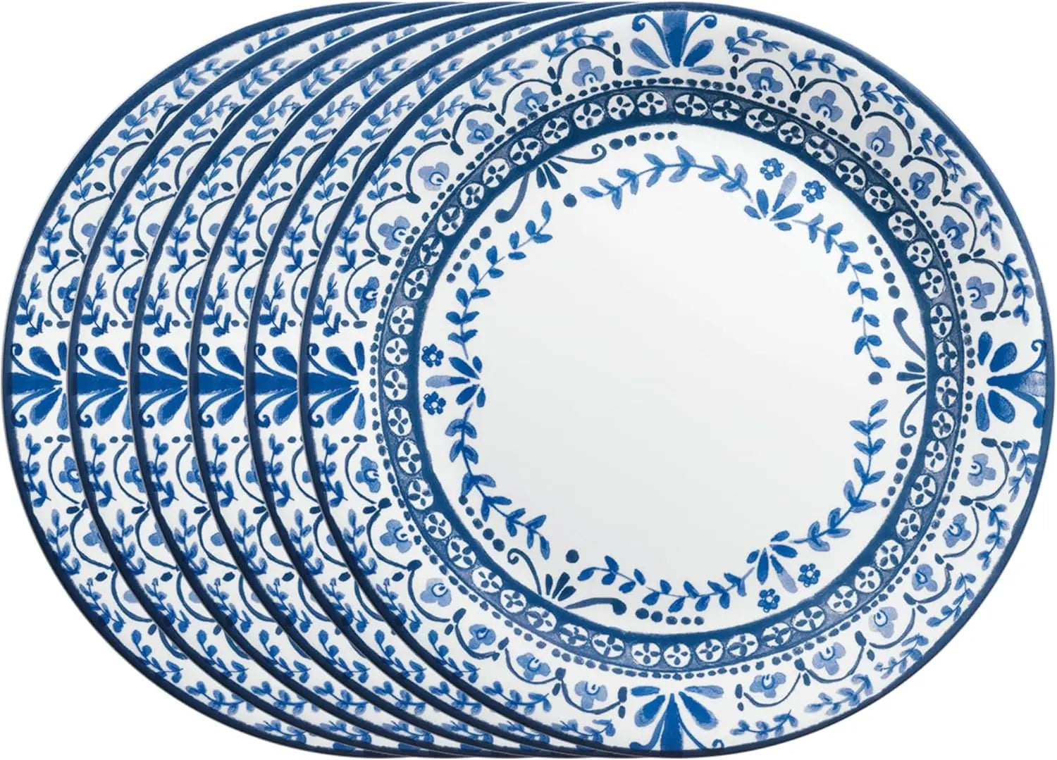 6-Piece Dinner Plate Set – Triple-Layer Glass, Chip-Resistant, Lightweight