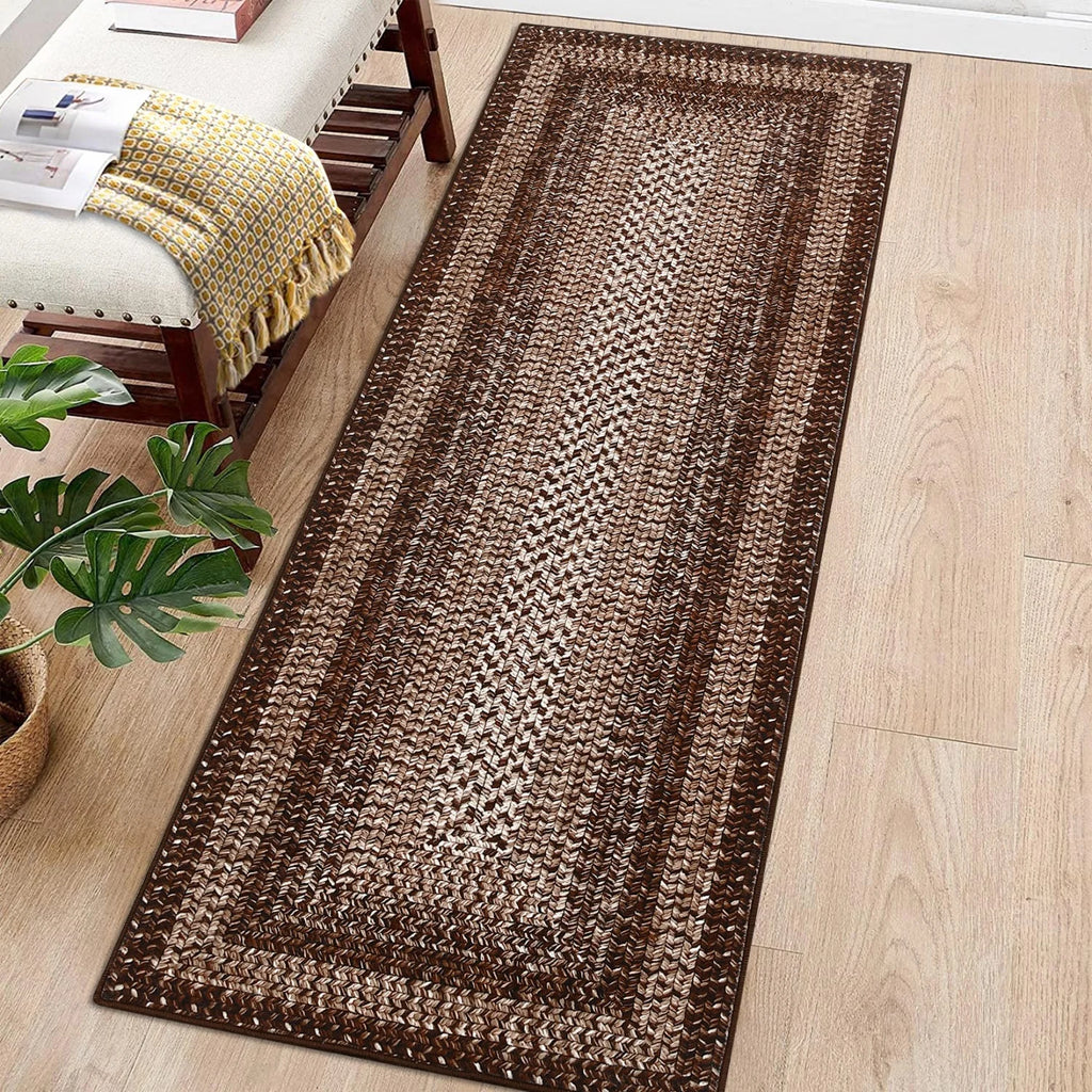 Washable Large Area Rugs - Modern Braided Print