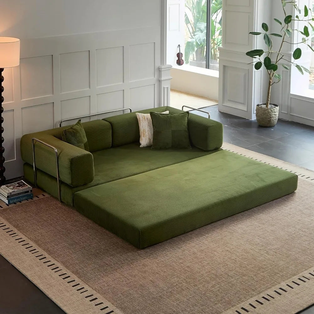 78.8” Compression Sofa - Convertible Sleeper Sofa Bed with Pillow Back Support