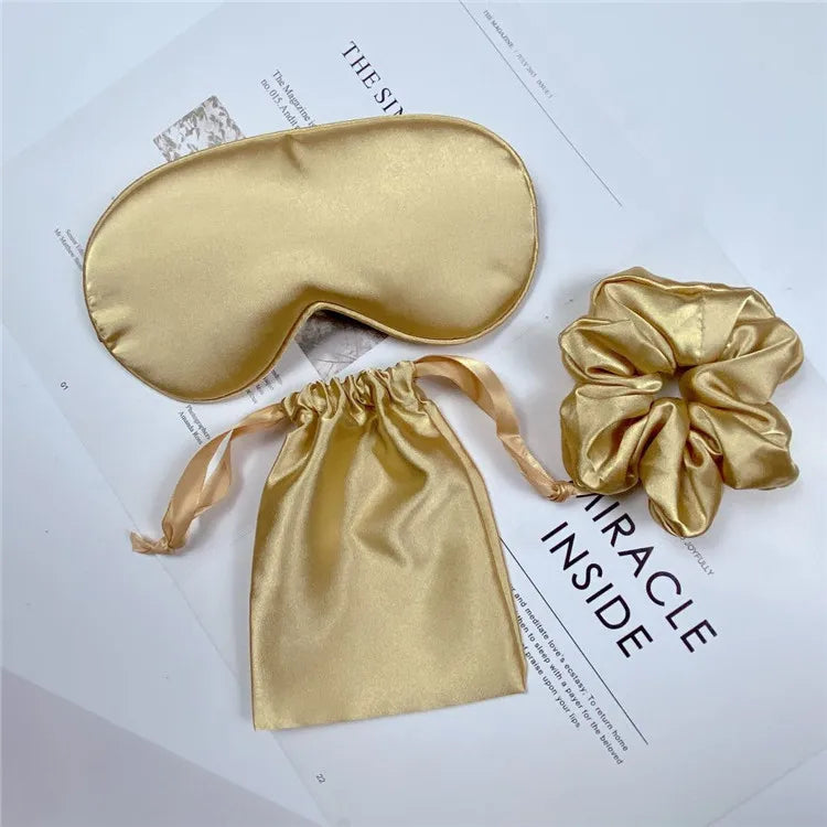 3-Piece Women’s Imitated Silk Sleep Eye Mask Set
