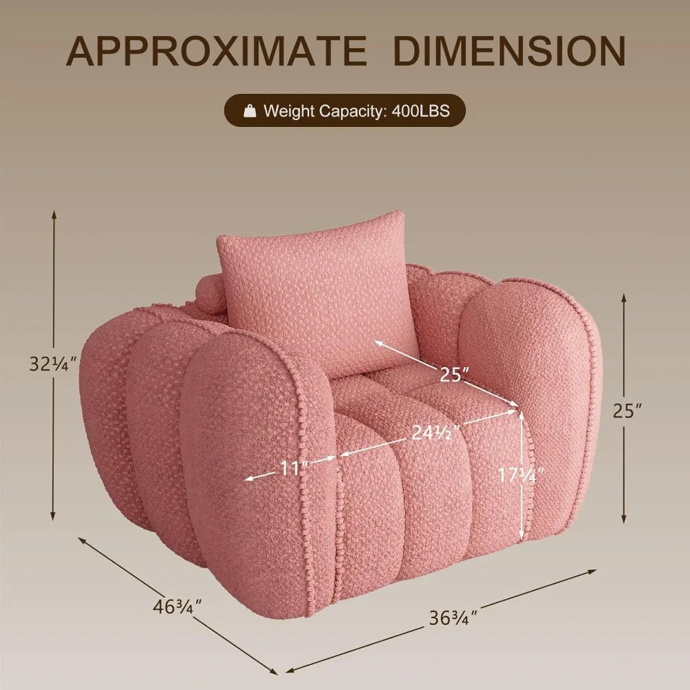 Pumpkin-Shaped Oversized Comfy Lounge Chair - Upholstered