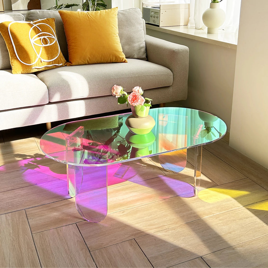 Acrylic Coffee Table – Iridescent Colorful