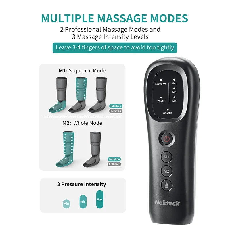 Leg Massager for Blood Circulation, Relaxation & Lymphatic Drainage