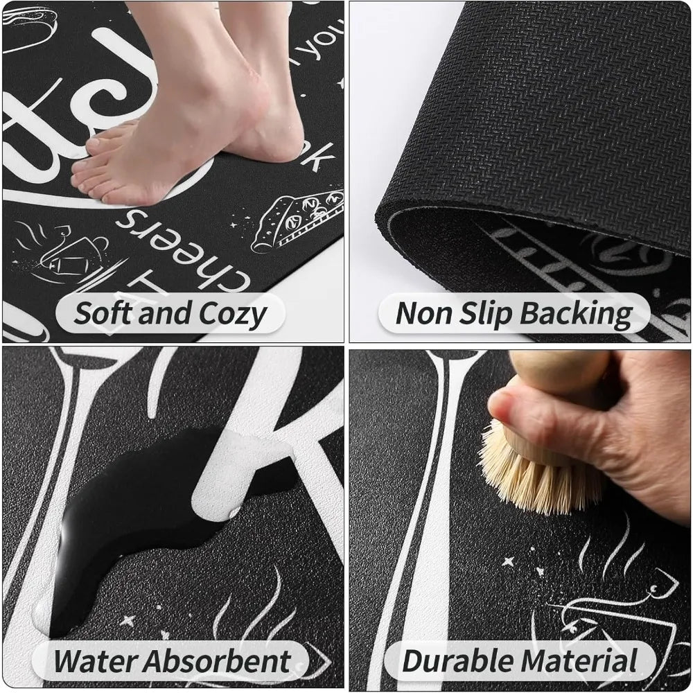 Farmhouse Kitchen Floor Mats – Non-Slip Washable 3-Piece Set