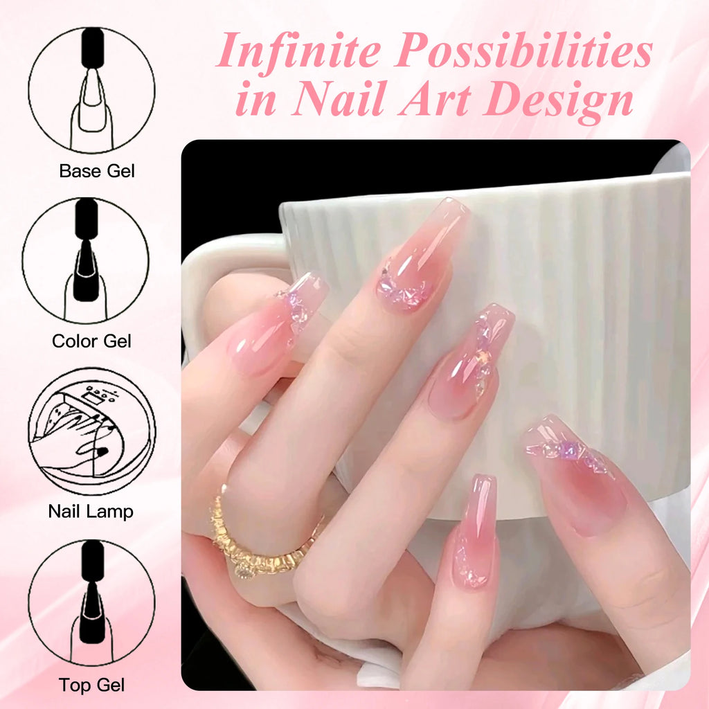 8PCS Nude Jelly Gel Nail Polish Set