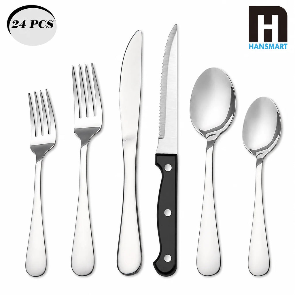 24-Piece Stainless Steel Flatware Set – Service for 4