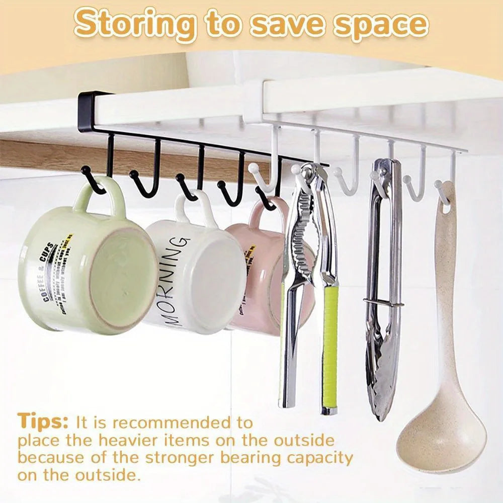1pc 6 Hooks Storage Rack