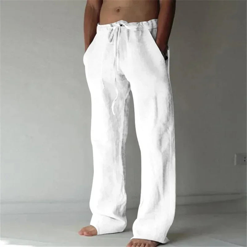 Men's Cotton Linen Baggy Casual Pants – Breathable Everyday Comfort