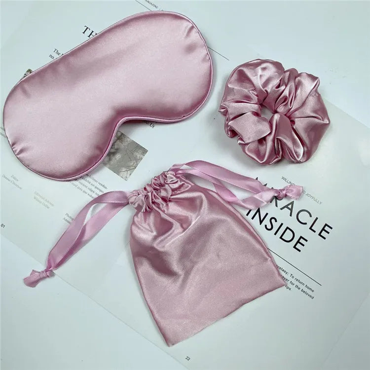 3-Piece Women’s Imitated Silk Sleep Eye Mask Set