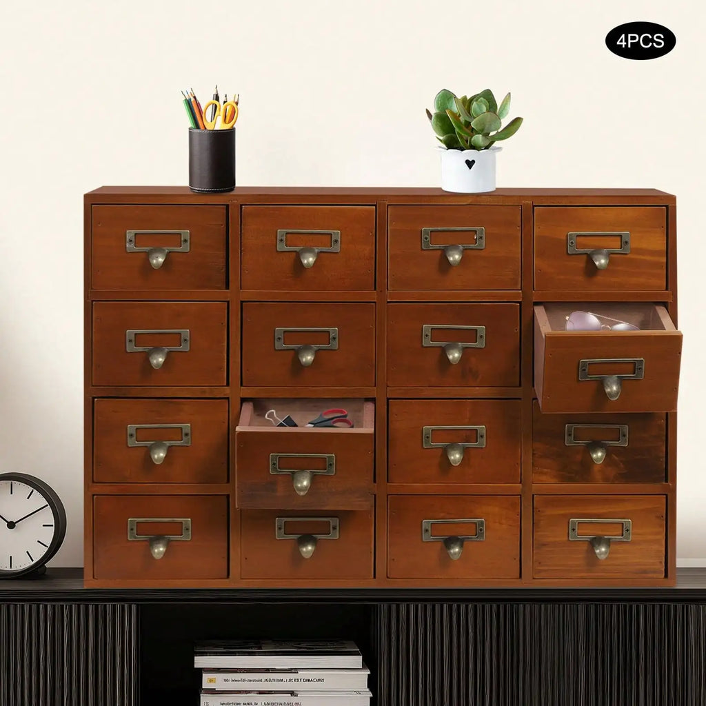 64-Drawer Vintage Apothecary Storage Cabinet