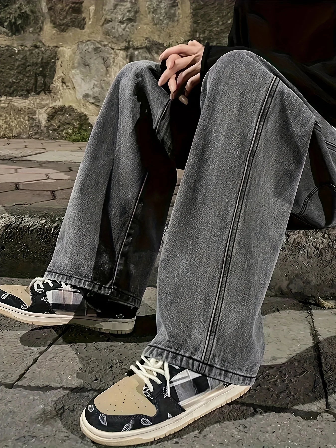 Loose Gray Men's Jeans – Autumn-Winter Essential