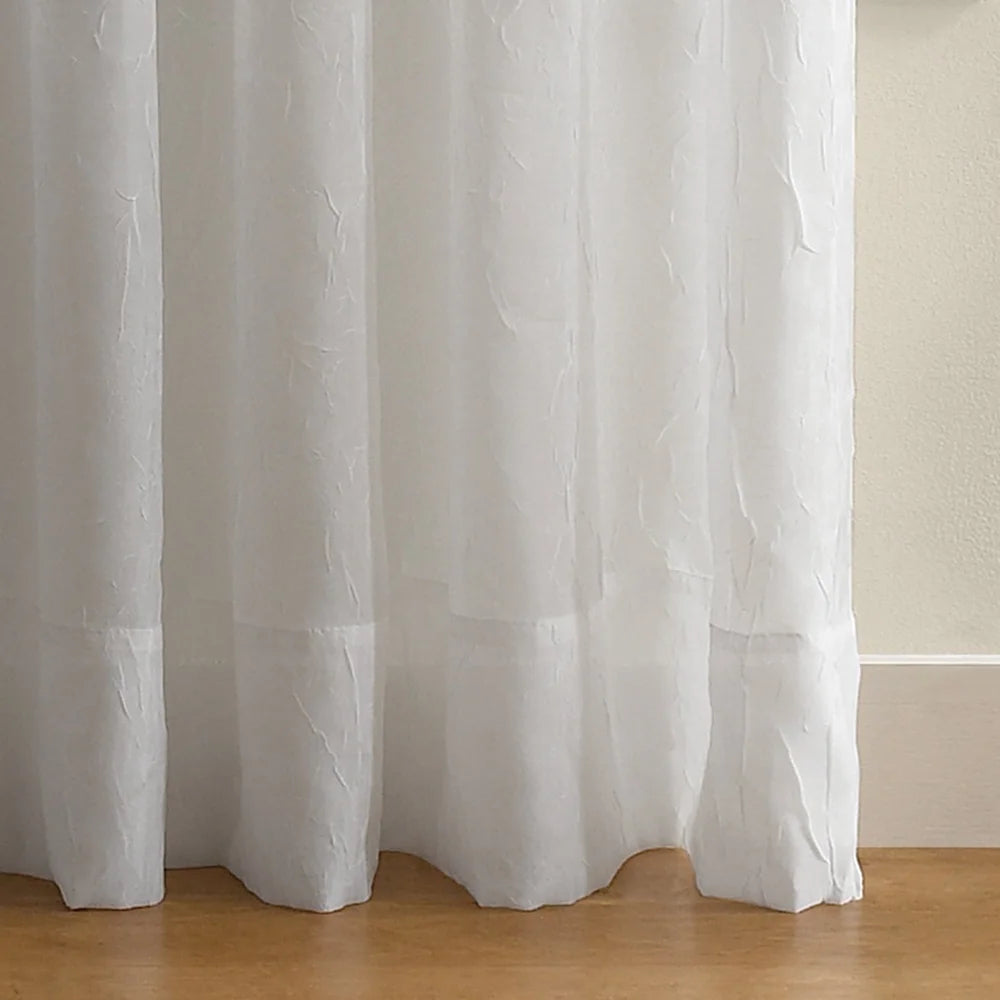 Crushed Voile Sheer Curtain Panel – White, 51"W x 108"L