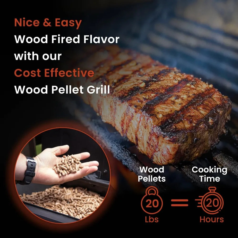 8-in-1 Outdoor Wood Pellet Grill - Temperature Control