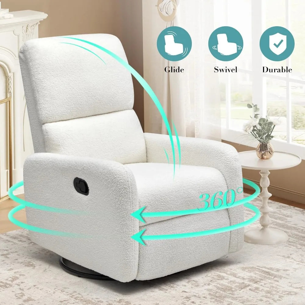 Swivel Glider Rocking Recliner with 2 Massage Points