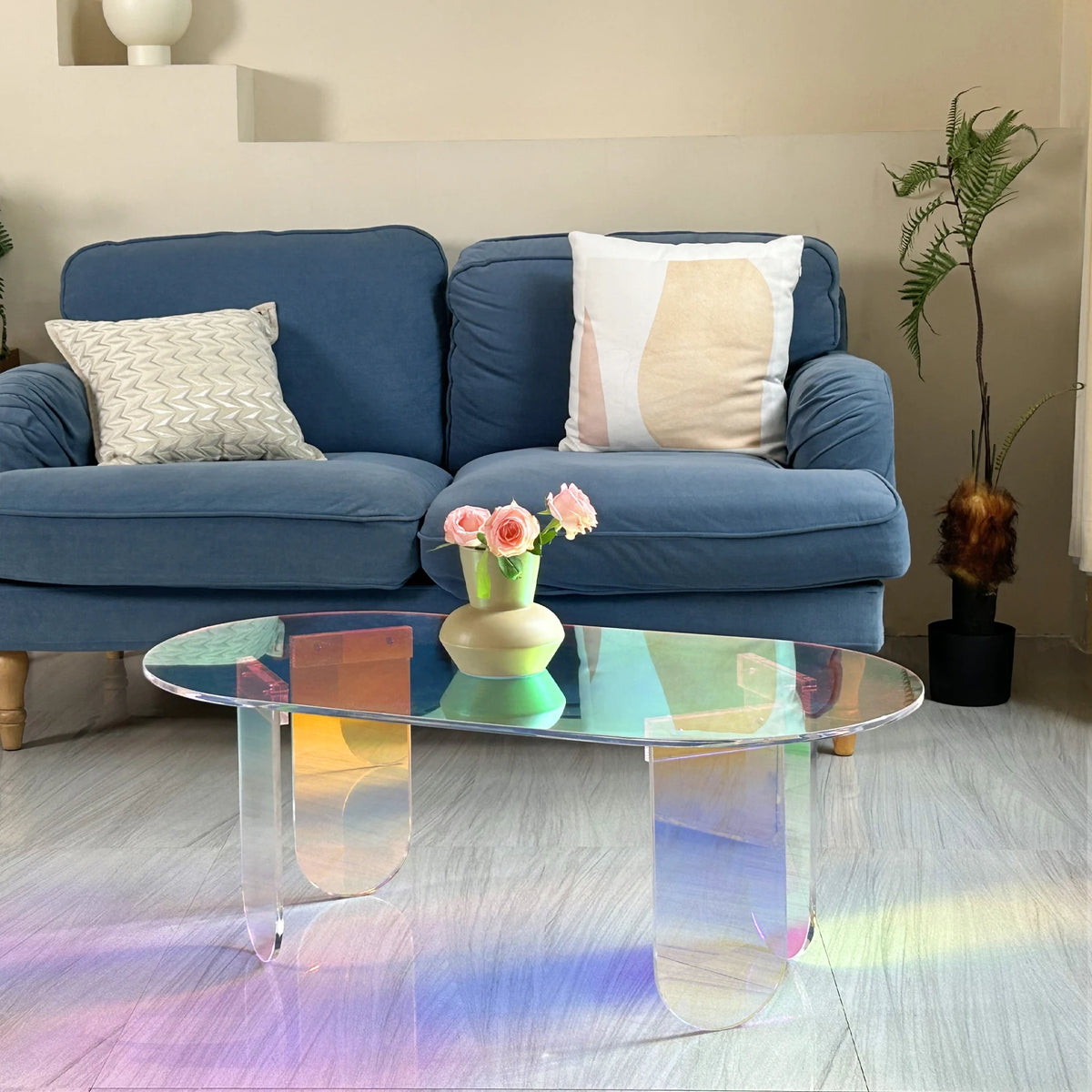 Acrylic Coffee Table – Iridescent Colorful