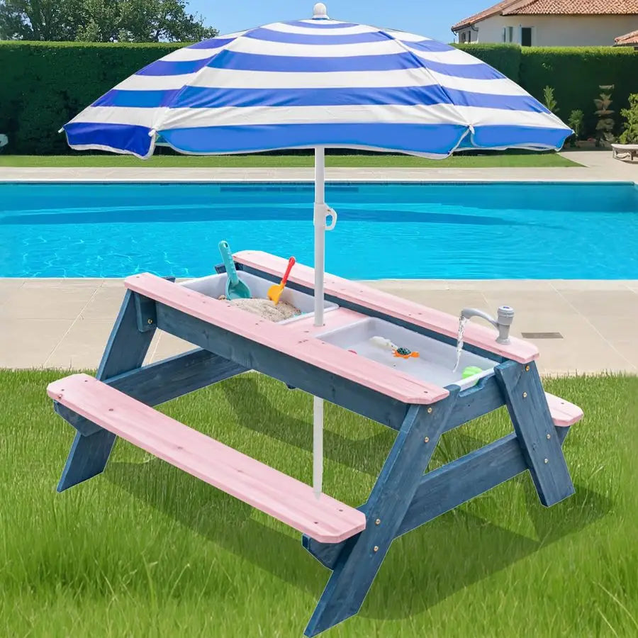 3-in-1 Sand and Water Table Picnic Set