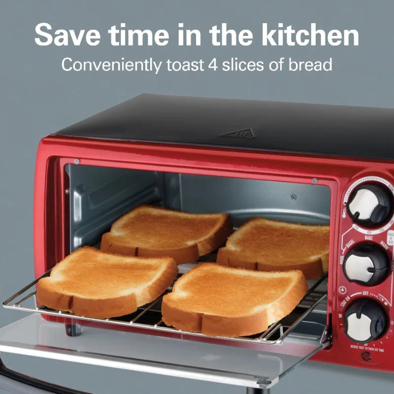 4-Slice Toaster Oven with 5 Versatile Cooking Modes