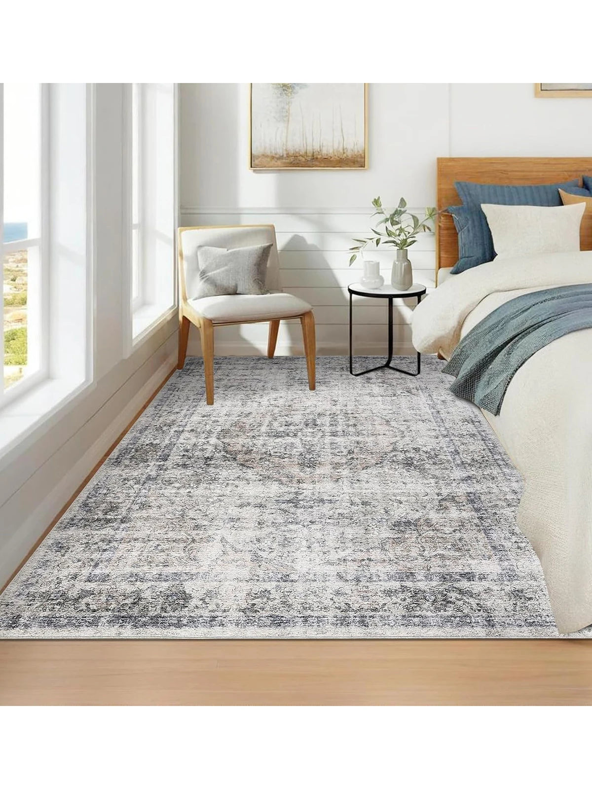 Washable Area Rug – Stain-Resistant Indoor Carpet with Non-Slip Backing