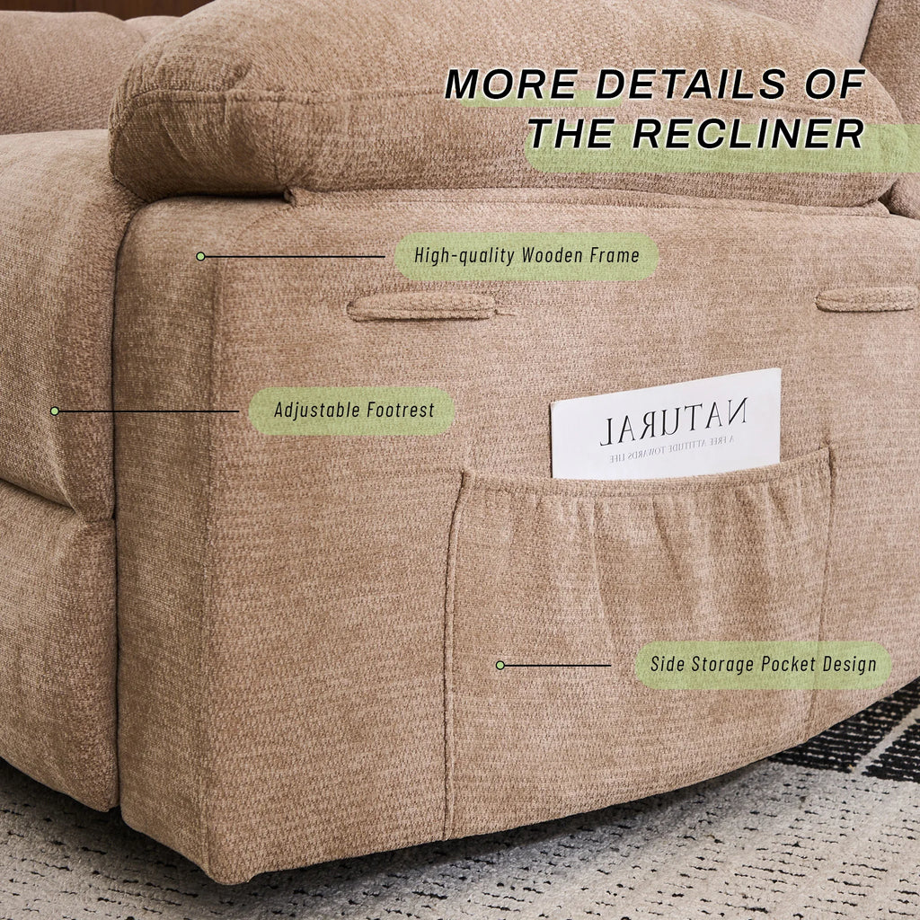 Modern Chenille Rocking Recliner Chair