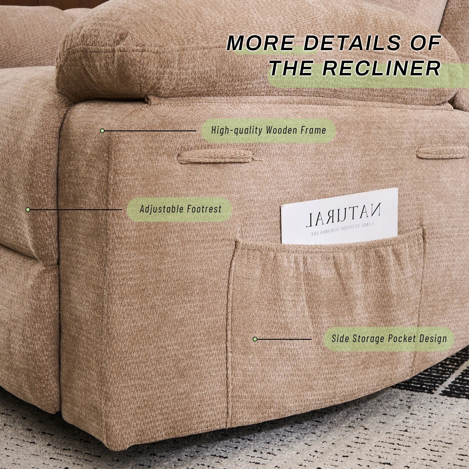 Modern Chenille Rocking Recliner Chair