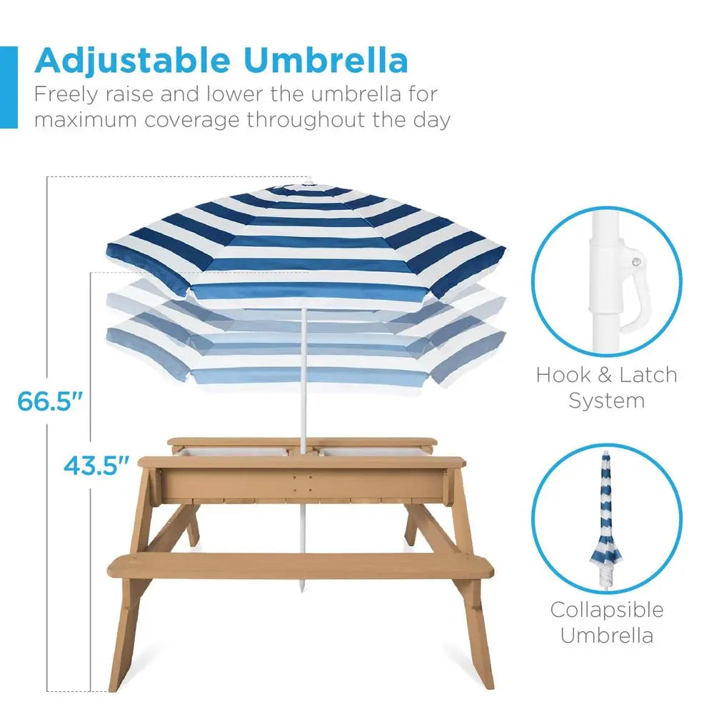 Kids Picnic Table with Umbrella