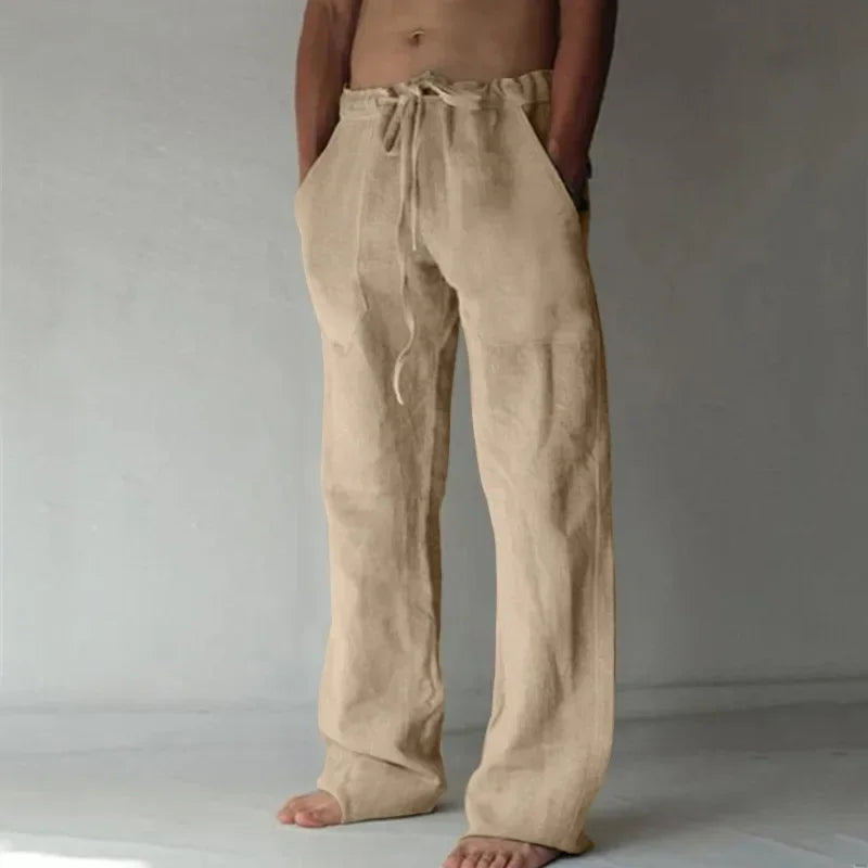Men's Cotton Linen Baggy Casual Pants – Breathable Everyday Comfort