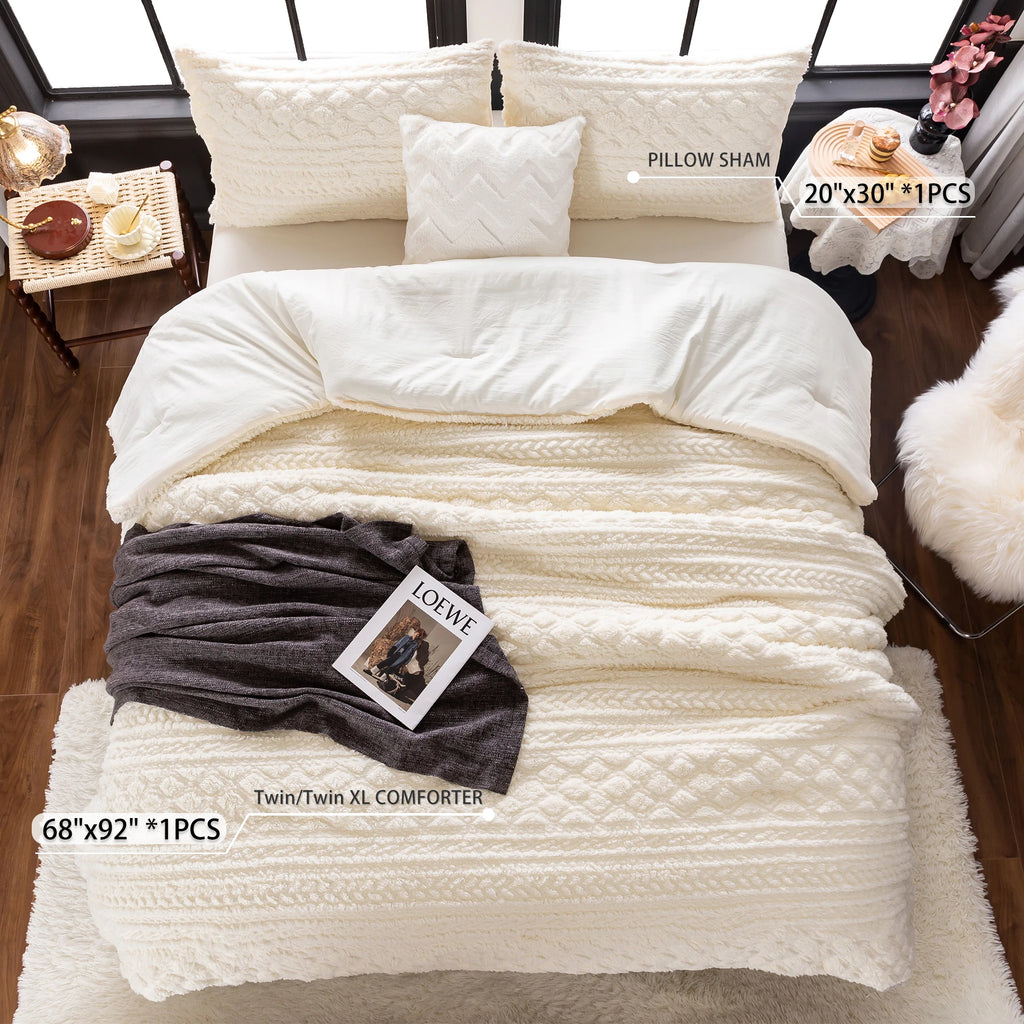 All Season Plush Sherpa Comforter Set