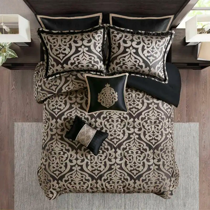 8 PCS California King Jacquard Comforter Set