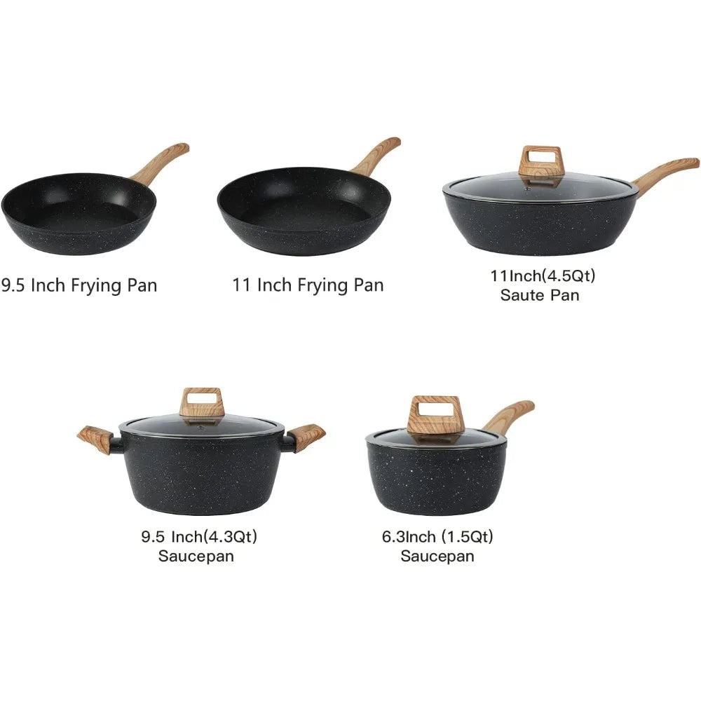 16-Piece Nonstick Pots and Pans Cookware Set