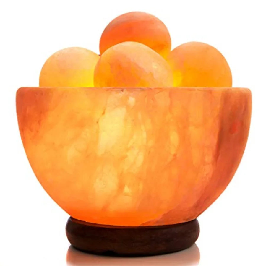 Himalayan Salt Lamp with 6 Himalayan Salt Balls