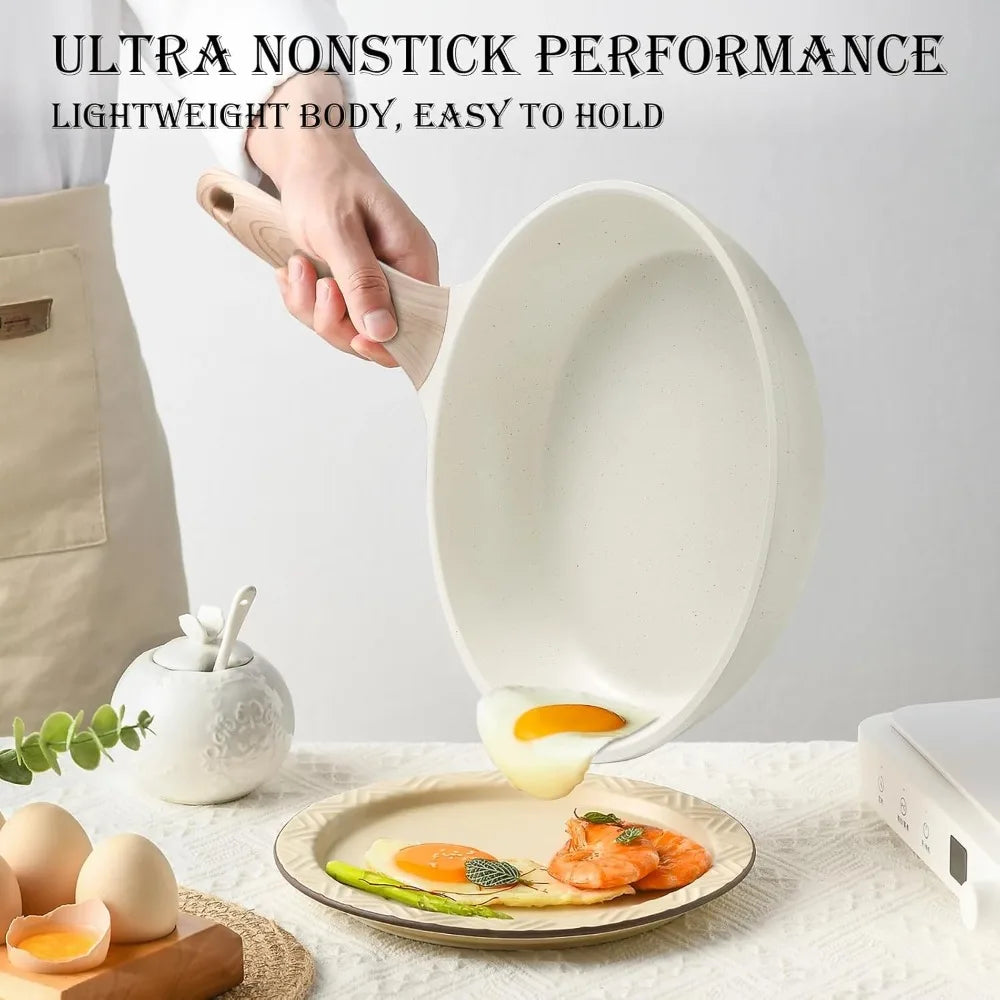 14-Piece Nonstick Granite Induction Cookware Set with Frying Pans