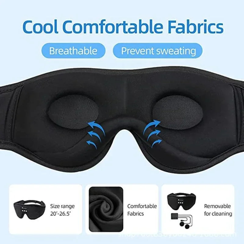 3D Eye Mask Sleeping Headphones with Built-in HD Speaker | Bluetooth