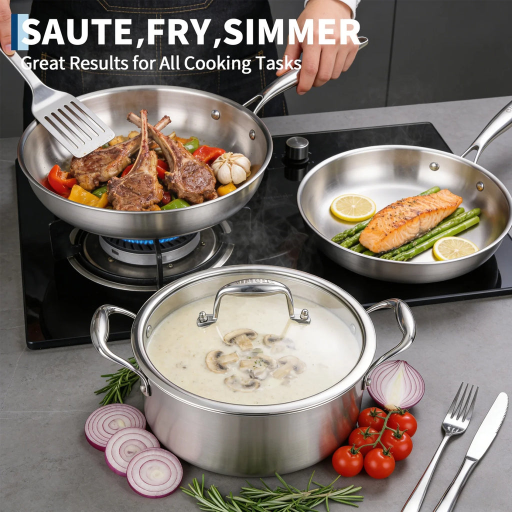 3 Ply Stainless Steel 11-Piece Cookware Set