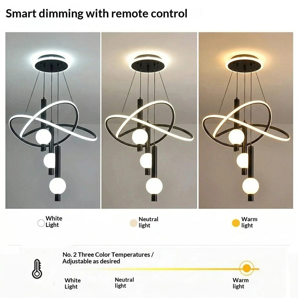 Lollipop-Shaped LED Pendant Light with Remote Control