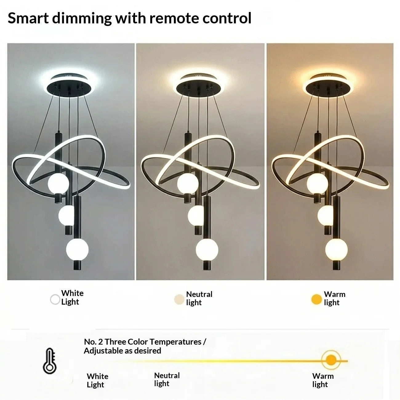 Lollipop-Shaped LED Pendant Light with Remote Control