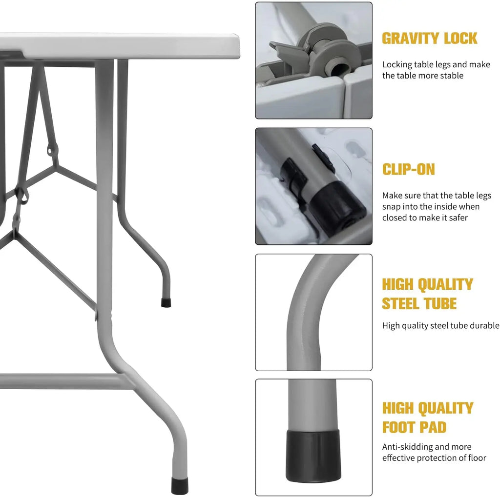 6 FT Folding Table – Heavy Duty Portable Table