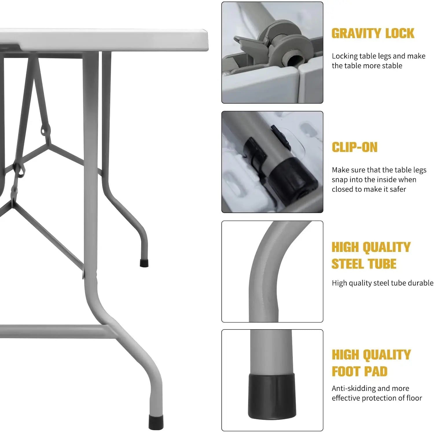 6 FT Folding Table – Heavy Duty Portable Table